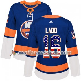 Adidas Maillot de Hockey New York Islanders Andrew Ladd 16 2017-2018 Bleu USA Flag Fashion Authentic - Femme